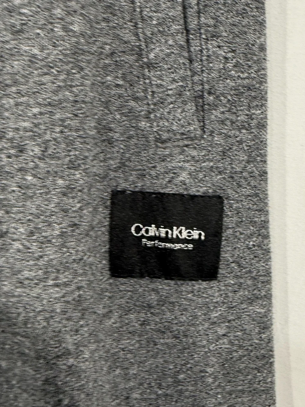 Calvin Klein Men's Heather Gray Knit Joggers with Black Drawstring
